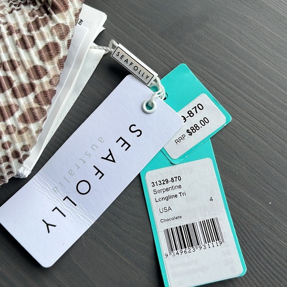 NWT Seafolly Serpentine Triangle Bikini Top - Picture 4 of 8